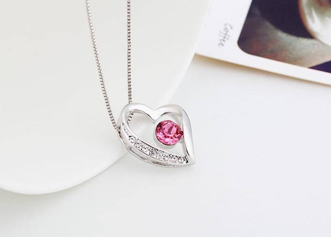 Rose-hued crystal necklace