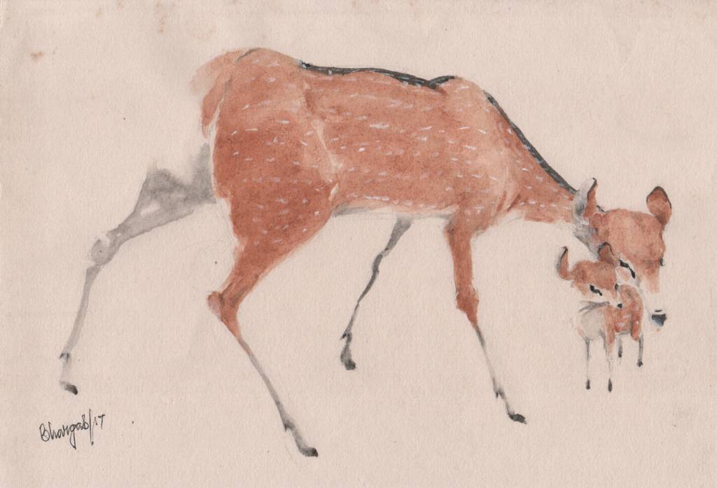 Painting available for sale online The affection of a mother deer