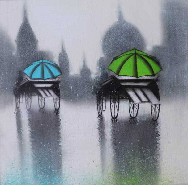 The Original painting Monsoon Ride-V is now available for the art gallery
