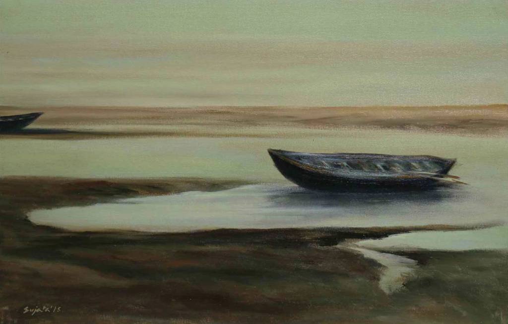 Alone with the Waves: The Original Painting is now available at the Contemporary Art Gallery