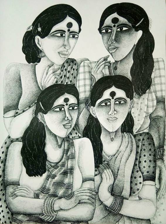 The original painting Sisters II is now available for purchase at The Art Gallery