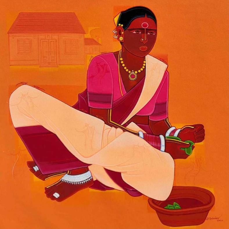 The original painting Woman with a Vessel is now available at an art gallery near me