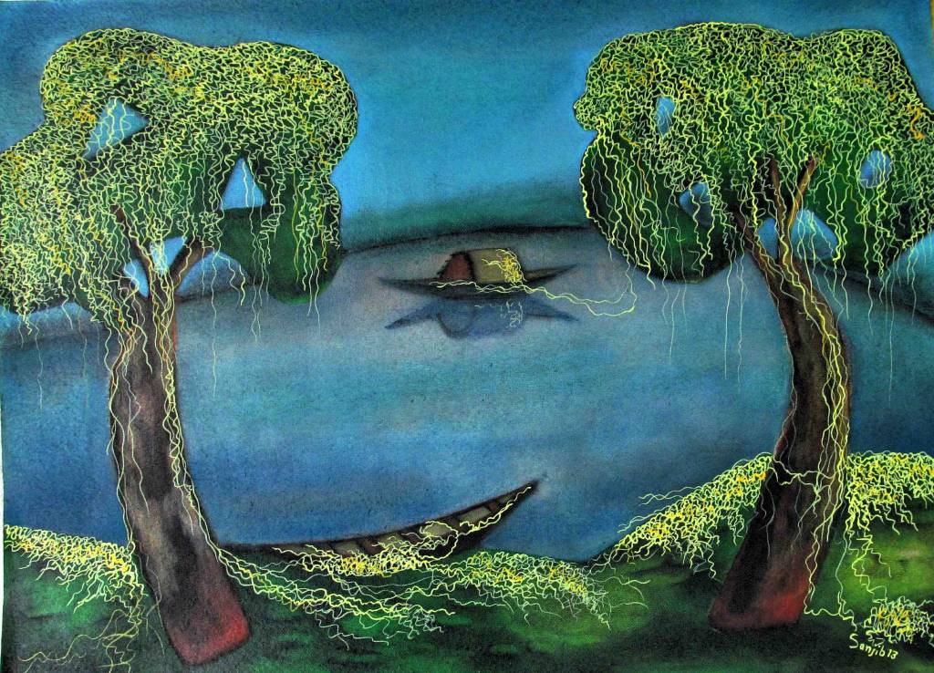 The Original painting Sky and River is now available at the art gallery near me