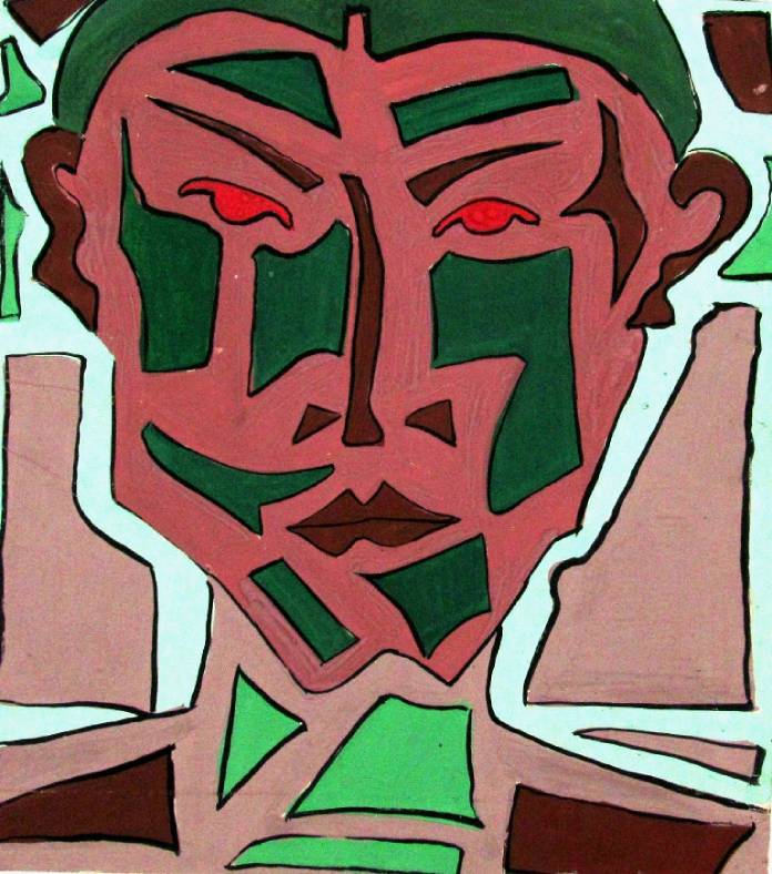 The original painting masked is now available at the Contemporary Art Gallery