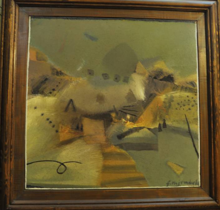 The original painting 'Abstract Village' is now available at the 'Contemporary Art Gallery'.