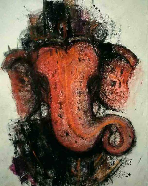 The original painting of Ganesha is available for sale online at Art Gallery Near Me