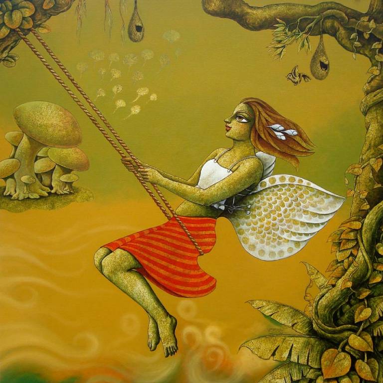 The Original painting Winged Girl is available for sale at the Fine Art Gallery
