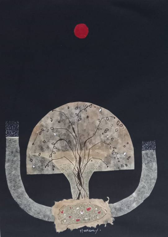 The original painting Moon and Tree is now available at the Contemporary Art Gallery
