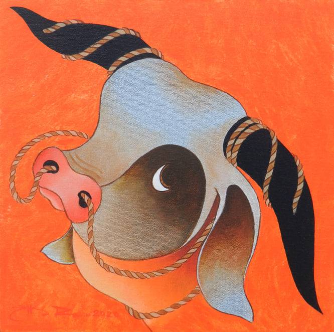 The original painting Ox - I is now available for purchase at the Online Art Gallery
