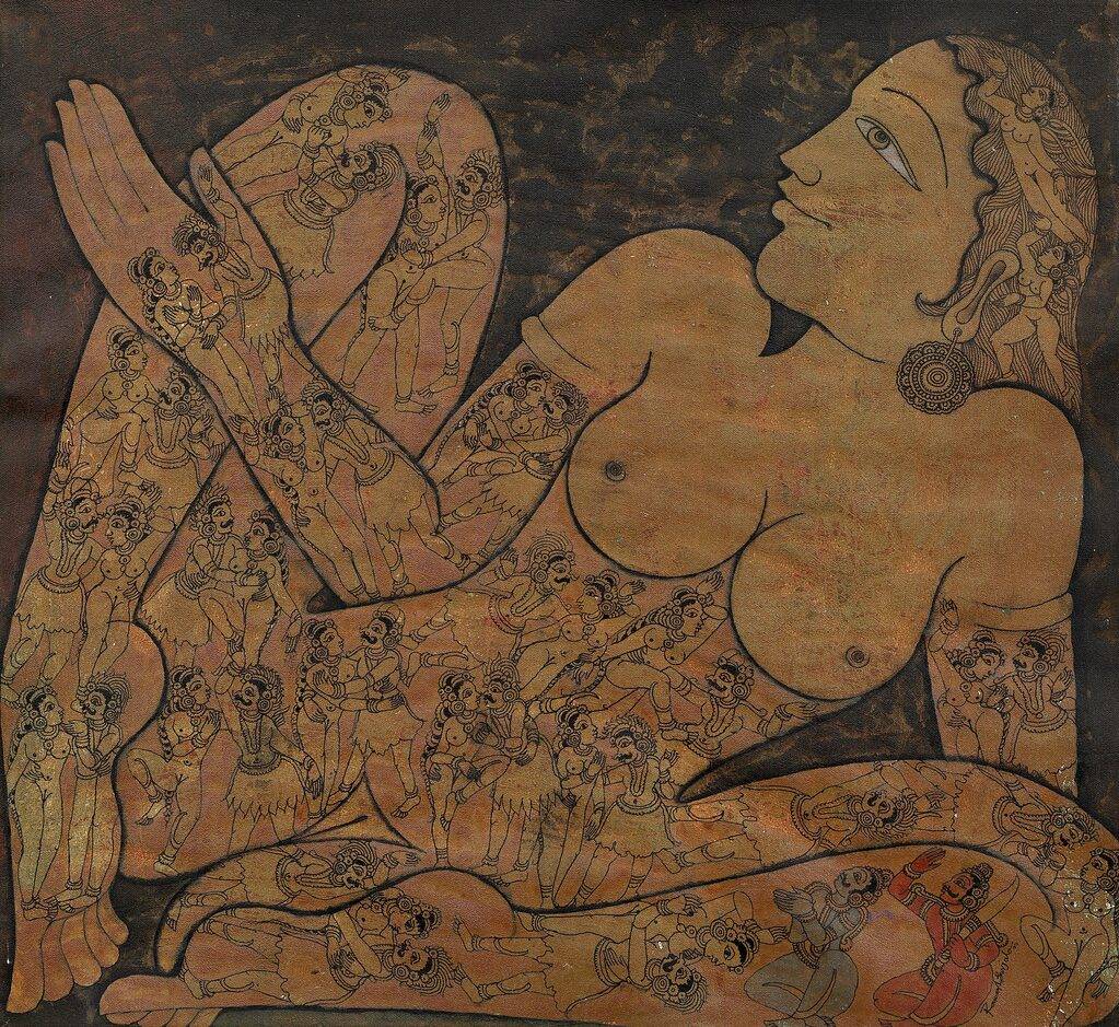 The Original painting of Leaning position is now available for buy at the Art Gallery near me