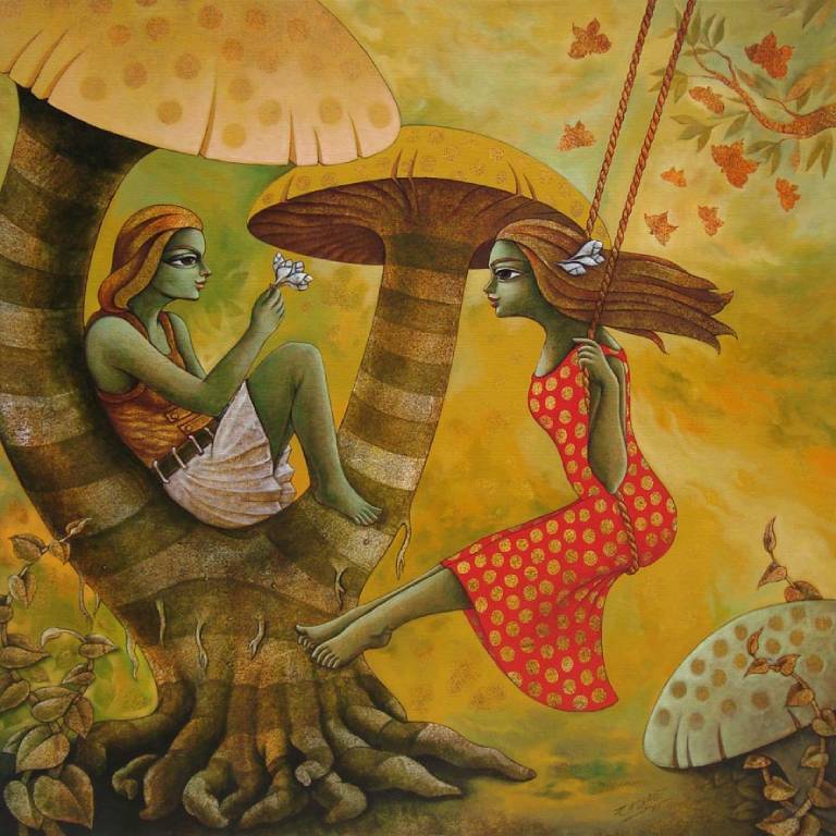 The Original Painting Swinging Twosome is now available at the Art Gallery near me