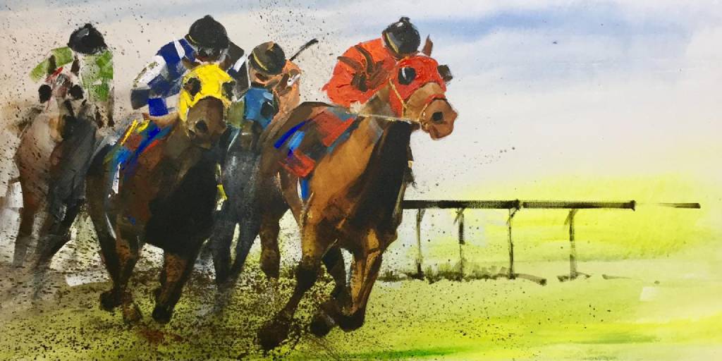 The original painting Jockey - II is now available at an Art Gallery near me