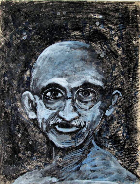 The original painting Portrait of Gandhiji is available for sale online at the Modern Art Gallery