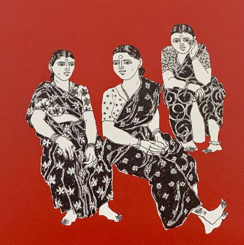 The original painting Conversation - IV is now available at the Fine Art Gallery