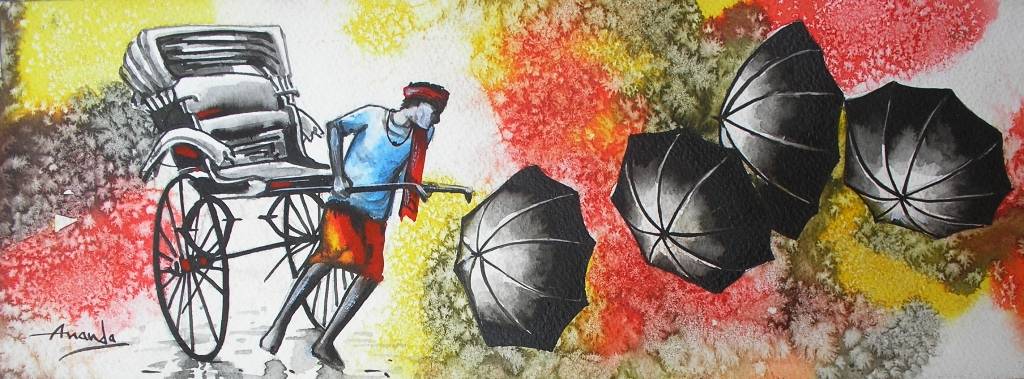 Buy the original modern painting Monsoon – IV online from the Contemporary Art Gallery